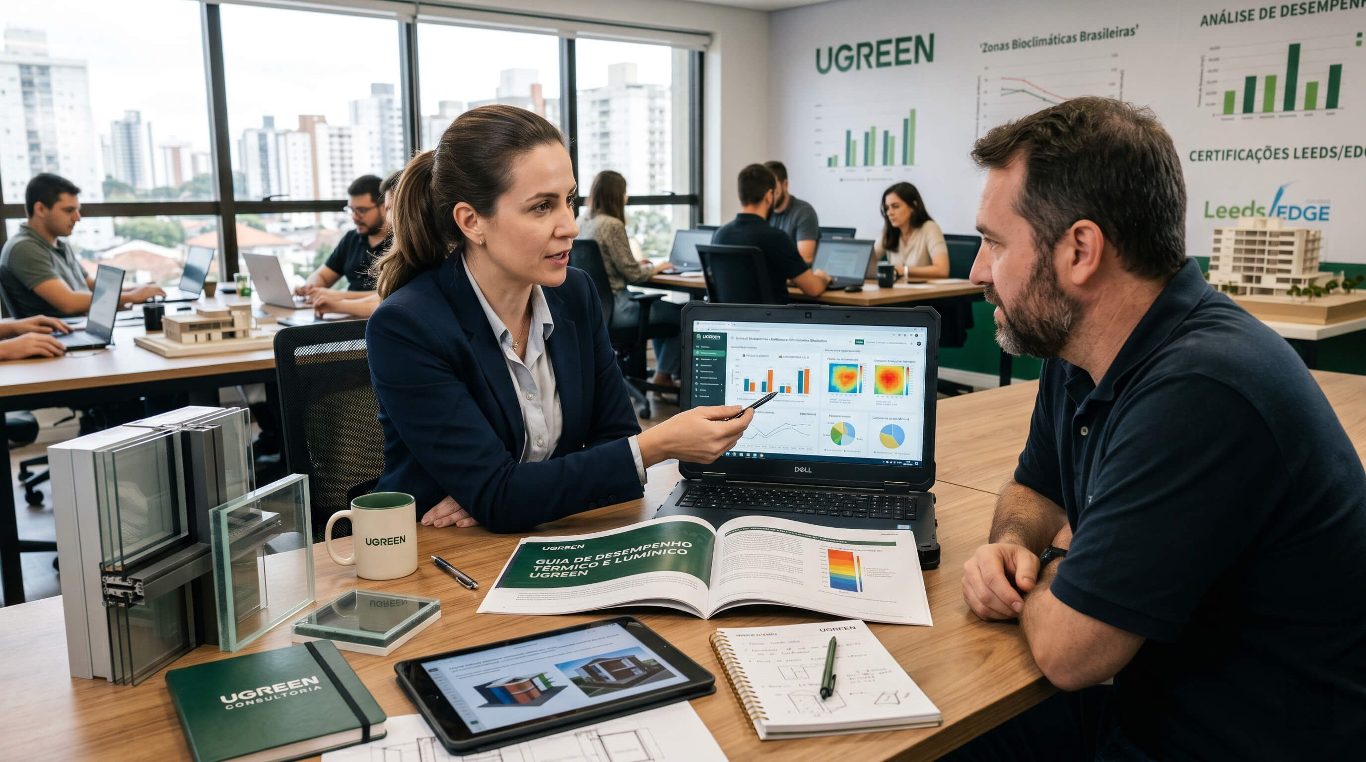 desempenho térmico de materiais de construção comparação desempenho térmico materiais construção análise desempenho lumínico produto de fachada benchmark térmico materiais construção civil desempenho térmico e lumínico produto sustentável