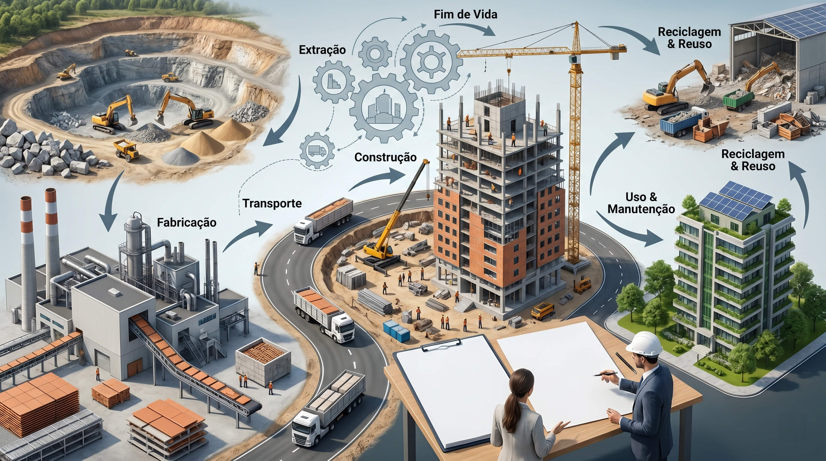 análise do ciclo de vida para a construção civil análise do ciclo de vida produto de construção EPD declaração ambiental de produto construção ACV materiais de construção ciclo de vida EPD ISO 14025 produto sustentável